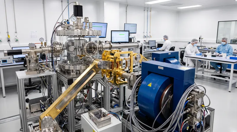 A Kibble balance uses electromagnetic force to measure mass against the Planck constant.