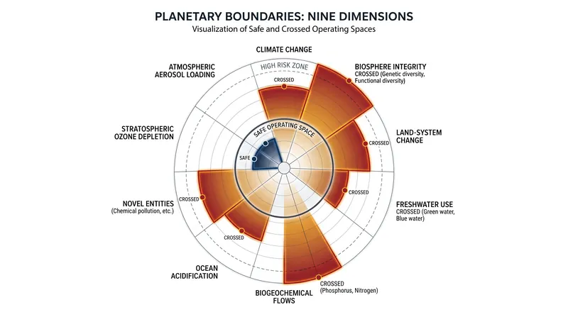 Seven of the nine planetary boundaries have now crossed their safe operating thresholds.