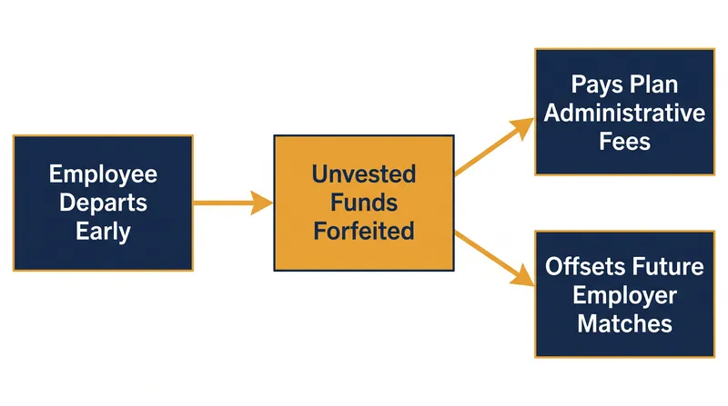 Unvested funds left behind by departing employees are recycled back into the plan.