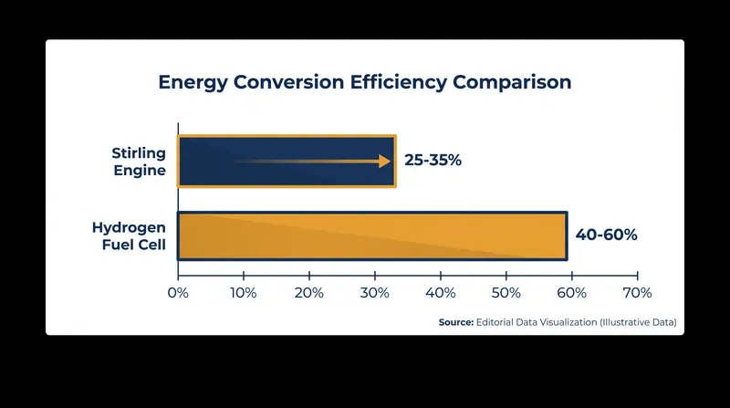 Fuel cells offer higher energy conversion efficiency than external combustion engines.