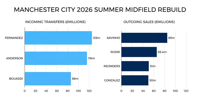 Manchester City balanced their £458 million summer spending spree with massive outgoing player sales.