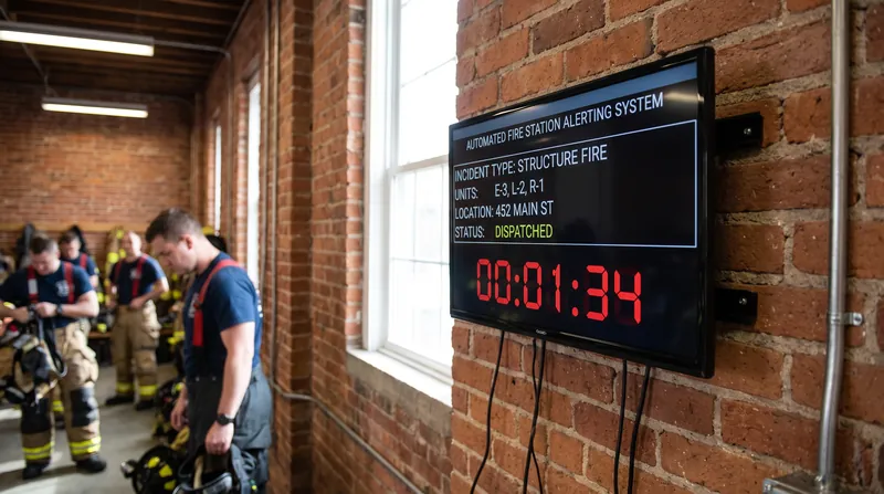 Automated station alerting systems are used to shave critical seconds off the 80-second turnout time requirement.