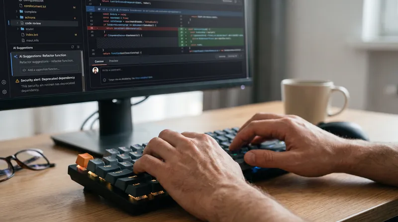 The modern developer spends less time typing original syntax and more time reviewing AI-generated logic.