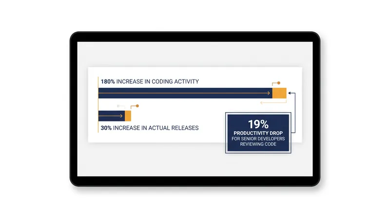 Raw coding speed has increased dramatically, but actual software releases are bottlenecked by human review.