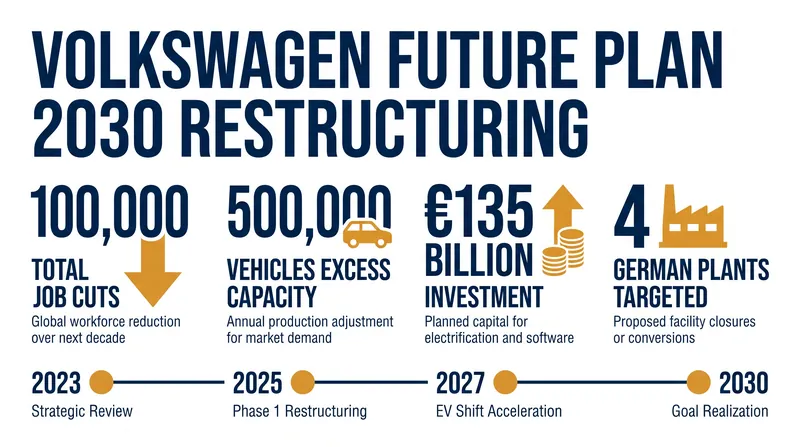 The scale of Volkswagen's Future Plan 2030 restructuring.