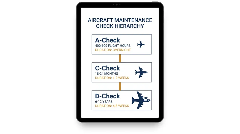 Maintenance intervals scale exponentially in both downtime and labor hours as an aircraft ages.