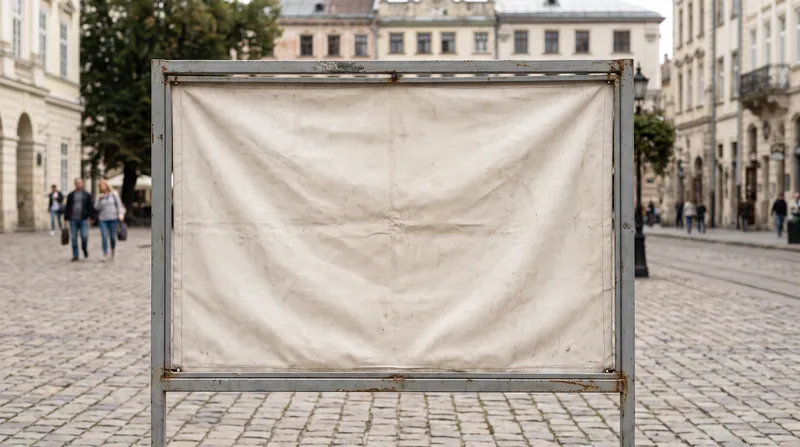 The photograph was quietly replaced with an image of cyclists halfway through the exhibition.