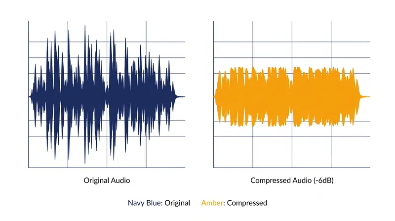 A heavily limited track loses its transient peaks, often sounding flatter than a dynamic track when both are normalized to the same volume.
