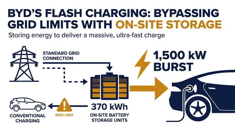 On-site battery buffering allows the stations to deliver megawatt-level power without requiring industrial grid upgrades.