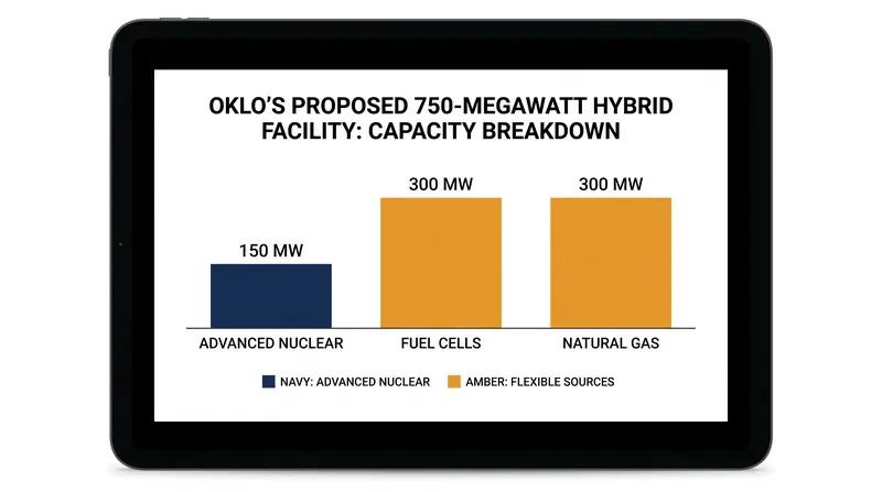 The proposed facility pairs advanced nuclear reactors with natural gas and fuel cells, complicating standard grid interconnection models.