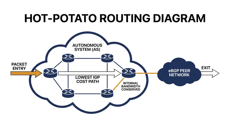 Preferring eBGP over iBGP ensures traffic exits the local network as quickly as possible.