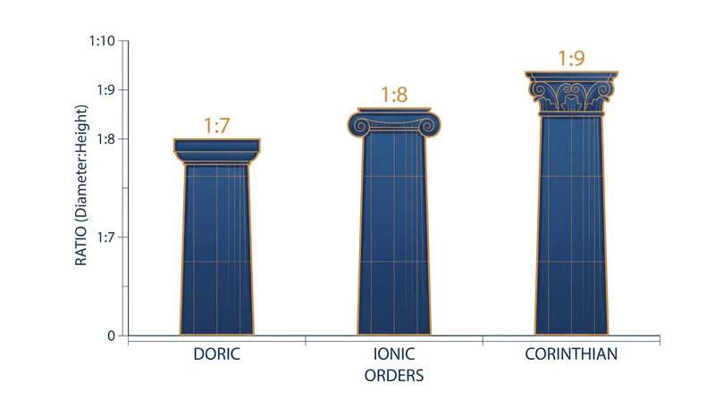 Column proportions grew progressively more slender as the orders evolved.