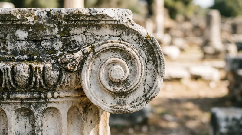 The twin spiral volutes of the Ionic order were designed to create a fluid visual transition from the vertical column to the horizontal roof.