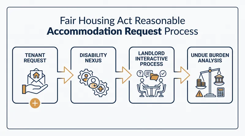 The legal sequence for evaluating a reasonable accommodation request under federal law.