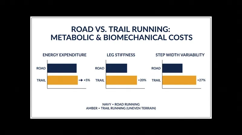Even minor surface irregularities demand significant biomechanical adjustments that drive up energy expenditure.