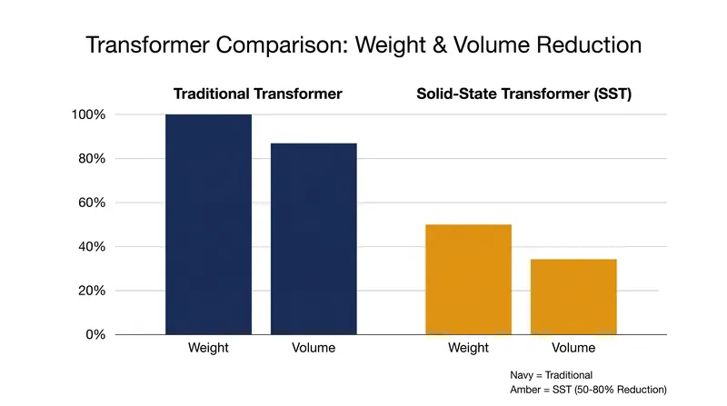 Operating at higher frequencies allows SSTs to drastically reduce the size of their magnetic cores.