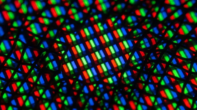 Individual red, green, and blue subpixels rely on liquid crystal alignment to block or pass the LED backlight.