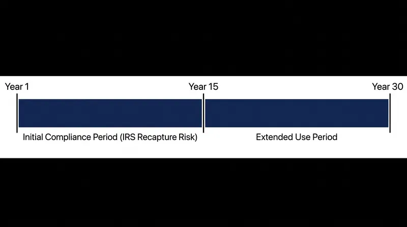 Federal law mandates a minimum 30-year affordability period, though many states require longer commitments.