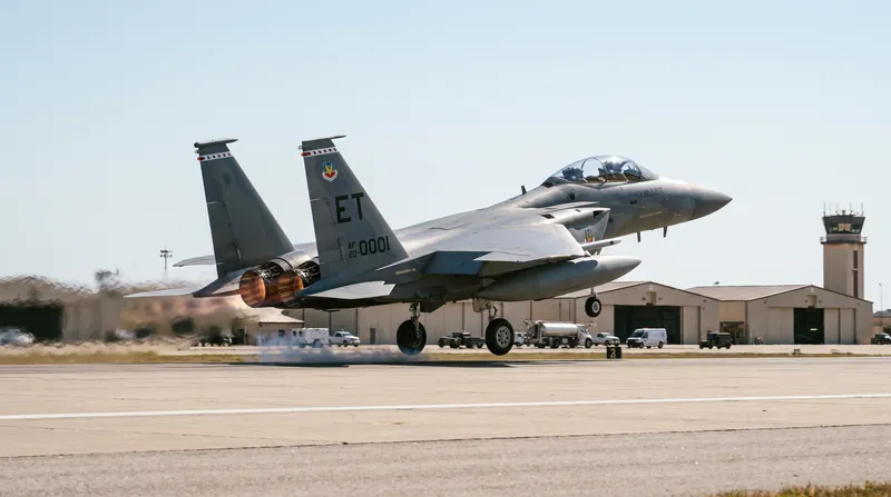 The first F-15EX destined for Kadena Air Base departed Boeing's St. Louis facility in late August 2026.