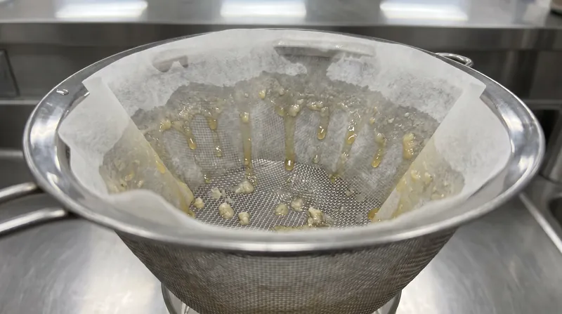 Secondary filtration is required to remove trace lipid solids that could oxidize and cause rancidity.