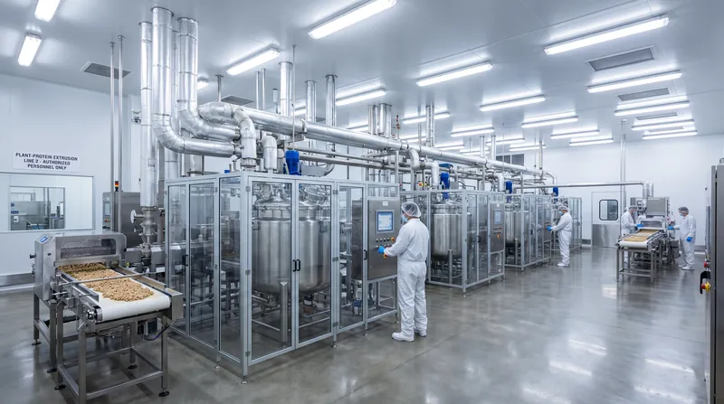 Industrial protein isolation trades the biological inefficiencies of animal digestion for mechanical and thermal energy.