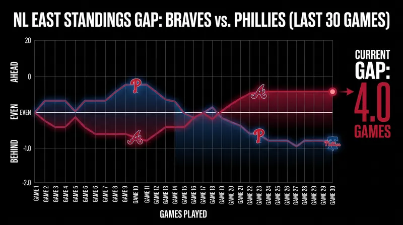 The Braves have maintained a steady cushion, but the Phillies' recent surge sets up a dramatic finish.