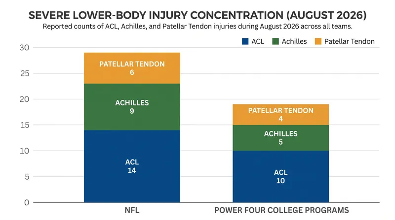 Lower-body injuries continue to dominate the preseason medical wire.