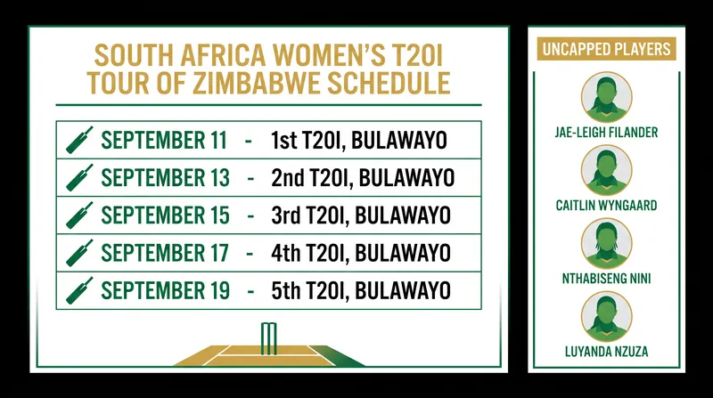 The five-match series in Bulawayo will serve as a crucial testing ground for South Africa's uncapped prospects.