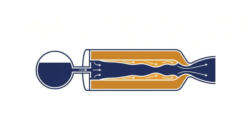 In a hybrid motor, a liquid oxidizer is injected through the hollow core of a solid fuel grain, allowing the engine to be throttled or shut down.