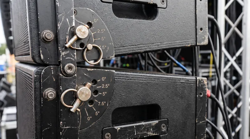System engineers use 3D modeling software to calculate the exact degree of angle required between each cabinet before the array is flown.