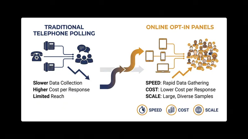 Opt-in panels provide massive samples at a fraction of the cost of telephone surveys.