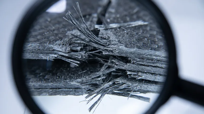 Unlike metal which bends, carbon fiber absorbs kinetic energy by delaminating and shattering.