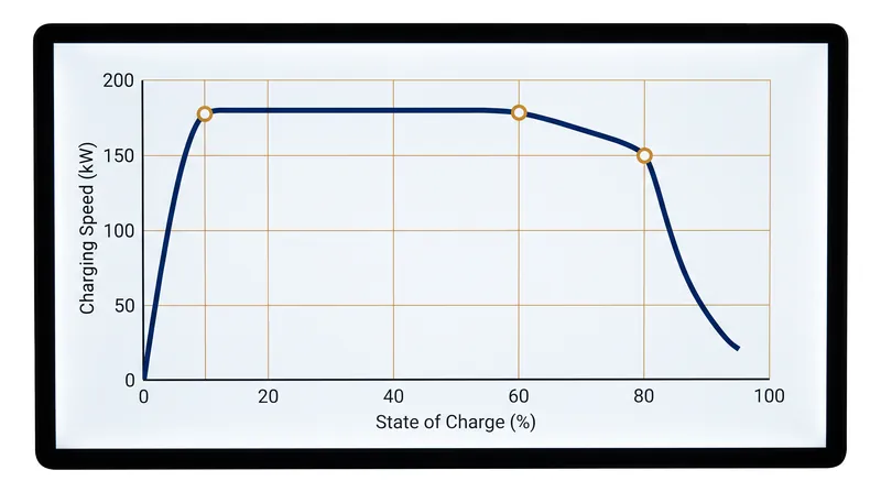 Fast charging speeds drop significantly once an EV battery reaches an 80 percent state of charge.