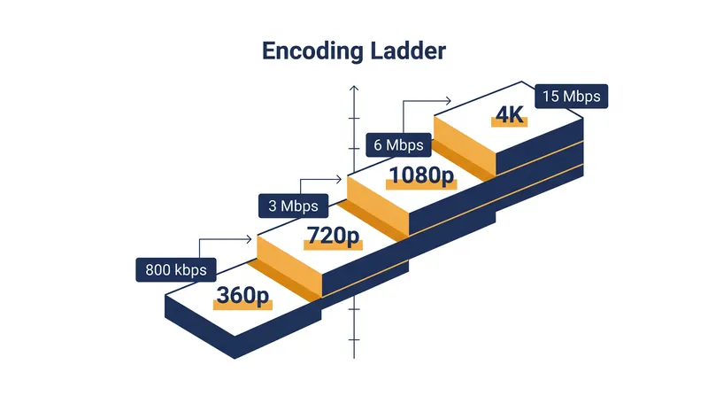 A standard encoding ladder provides multiple quality tiers for the player to choose from.