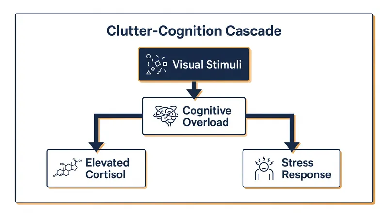 Unmanaged clutter forces the brain to constantly evaluate visual stimuli, triggering a low-grade stress response.