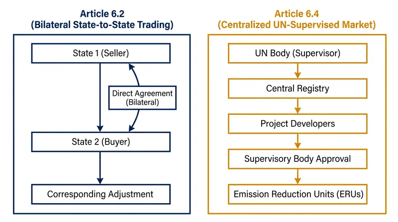 The Paris Agreement divides the international carbon trade into bilateral and centralized tracks.