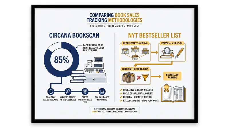 While BookScan tracks raw point-of-sale data, the New York Times uses a proprietary, curated weighting system.