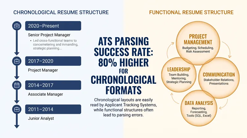 Chronological formats align with the rigid data structures expected by modern applicant tracking systems.