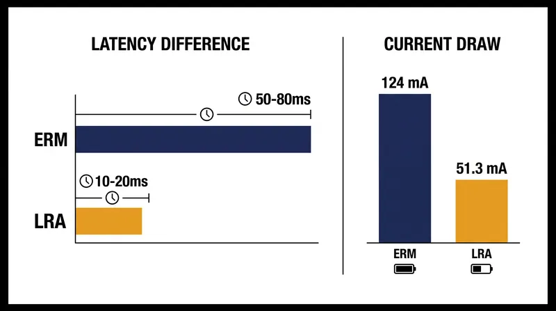 LRAs cut mechanical latency by up to 75 percent while drawing less than half the peak current of ERM motors.