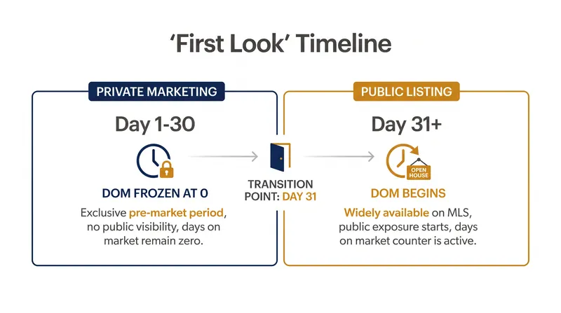 How the 30-day First Look window pauses the days-on-market clock.