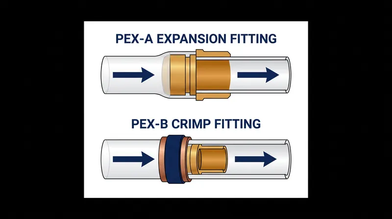 PEX-A's thermal memory allows for expansion fittings that maintain the pipe's full internal diameter.