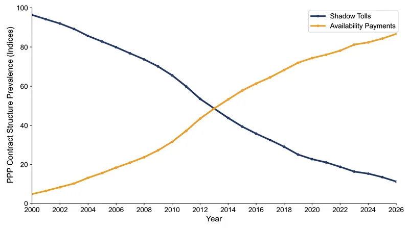 Governments have increasingly favored availability payments to secure lower financing costs and maintain policy flexibility.
