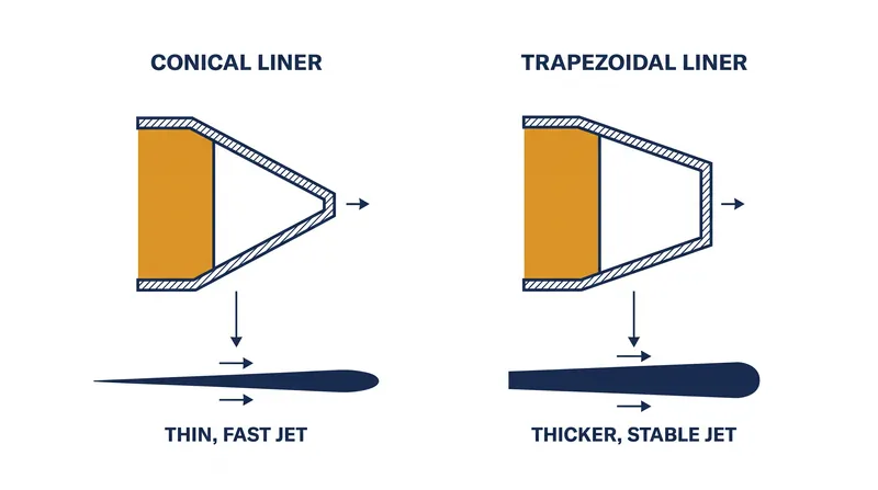 Trapezoidal geometries sacrifice peak tip velocity for a more uniform velocity gradient and delayed fragmentation.