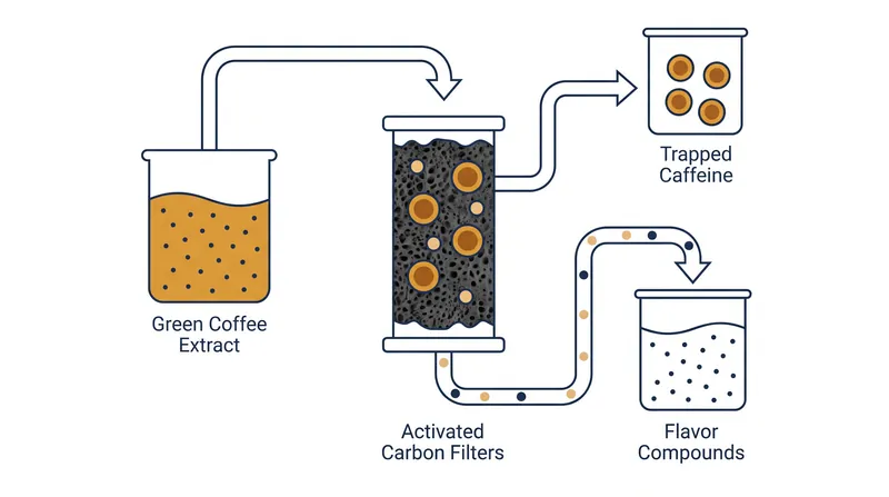 The Swiss Water Process relies on osmosis and carbon filtration to achieve a 99.9 percent caffeine removal rate.