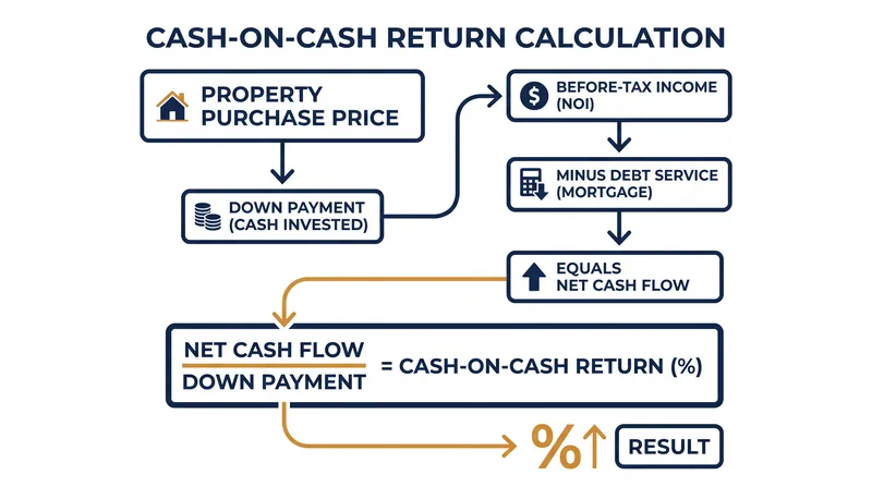 Cash-on-cash return isolates the annual yield generated on the actual equity invested.