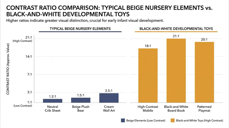 Monochromatic environments lack the distinct visual boundaries that infants rely on to map their surroundings.