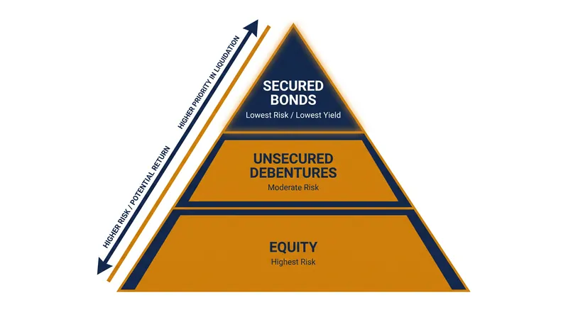The hierarchy of corporate debt dictates who gets paid first during a liquidation.