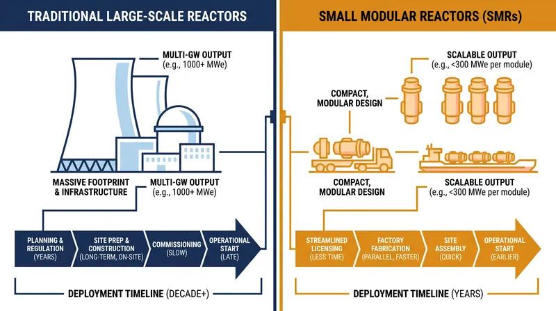 While traditional reactors dominate current construction, Western nations are heavily betting on Small Modular Reactors for future capacity.
