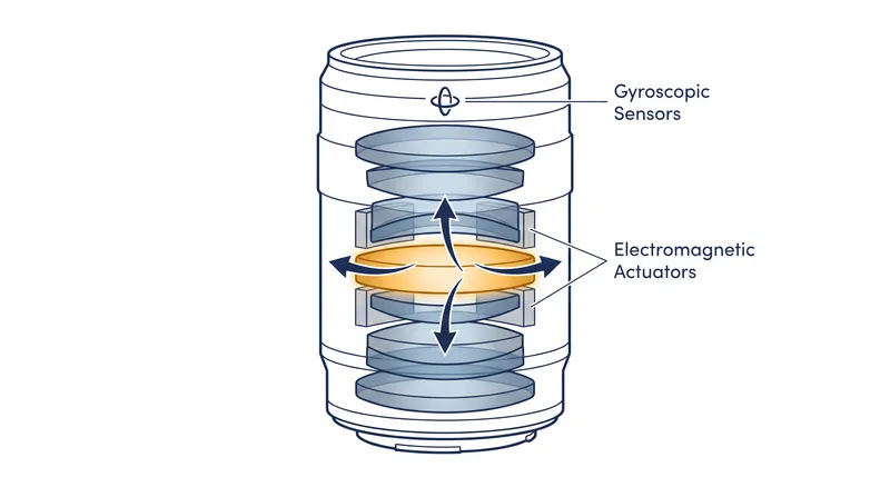Optical Image Stabilization (OIS) shifts a specific glass element inside the lens to keep the projected image steady.