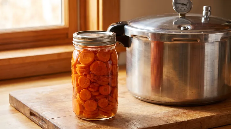 Low-acid foods like carrots must be processed at 240°F or higher to destroy botulism spores.
